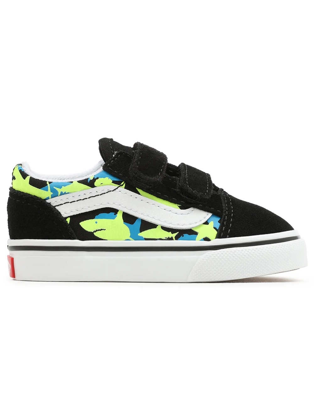 Vans toddler boys sneakers Old Skool neon shark print 4.5
